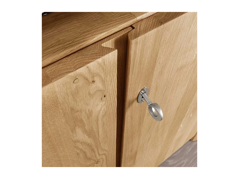 Abschließbarer Aktenschrank aus Wildeiche Massivholz Drehtüren