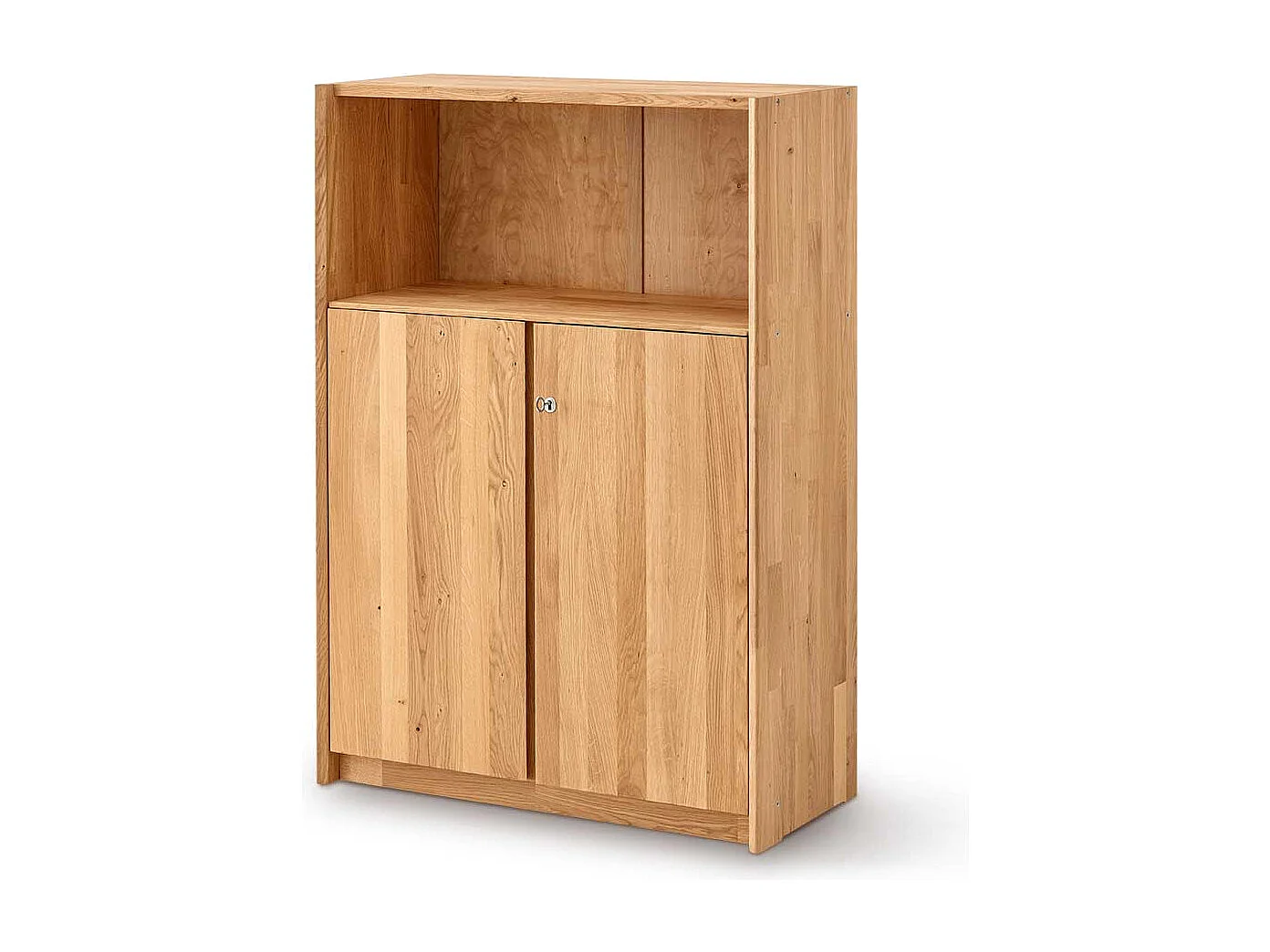 Abschließbarer Aktenschrank aus Wildeiche Massivholz Drehtüren