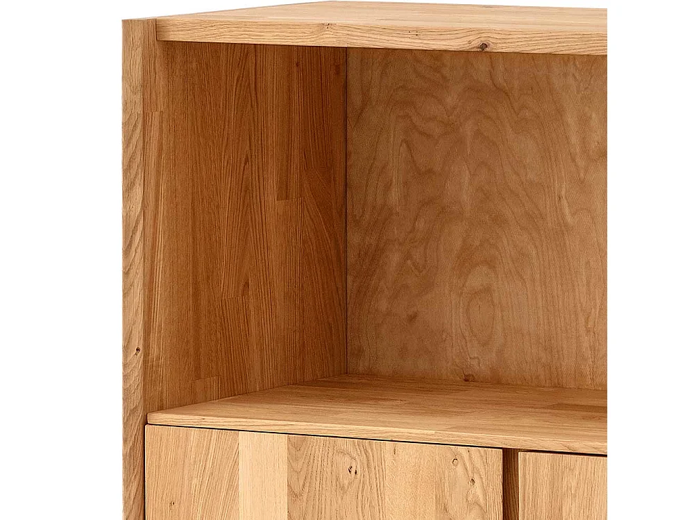 Abschließbarer Aktenschrank aus Wildeiche Massivholz Drehtüren