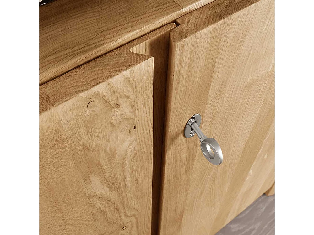 Abschließbarer Aktenschrank aus Wildeiche Massivholz Drehtüren