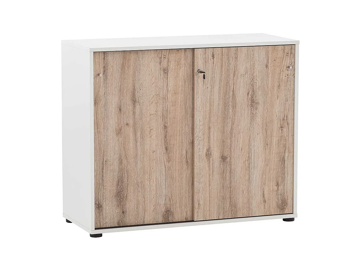 Moderner Ordnerschrank in Wildeichefarben Weiß