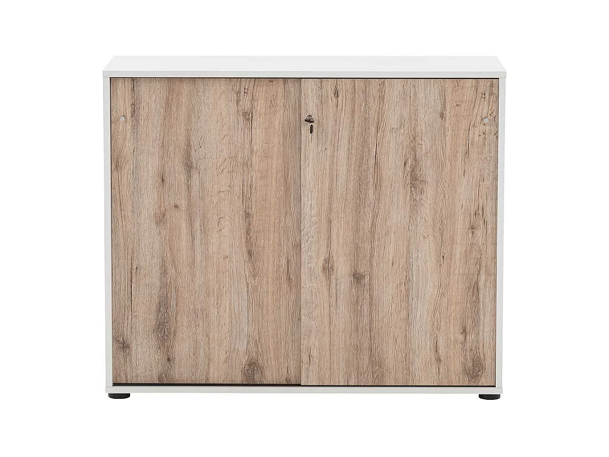 Moderner Ordnerschrank in Wildeichefarben Weiß