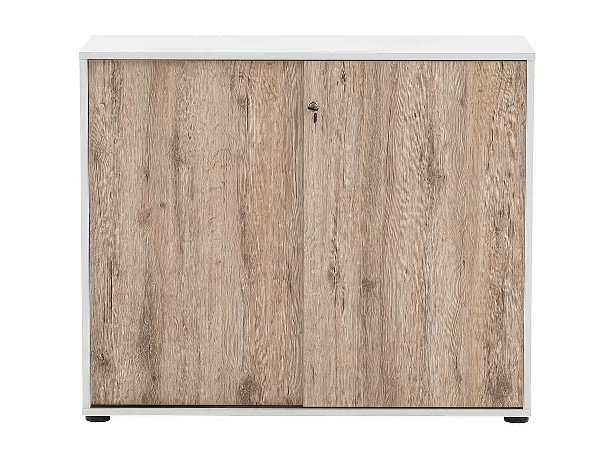 Moderner Ordnerschrank in Wildeichefarben Weiß