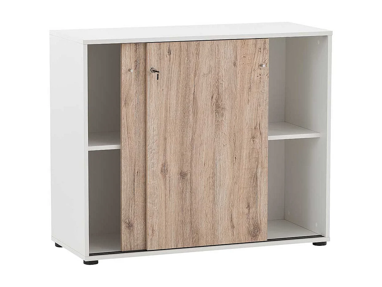 Moderner Ordnerschrank in Wildeichefarben Weiß