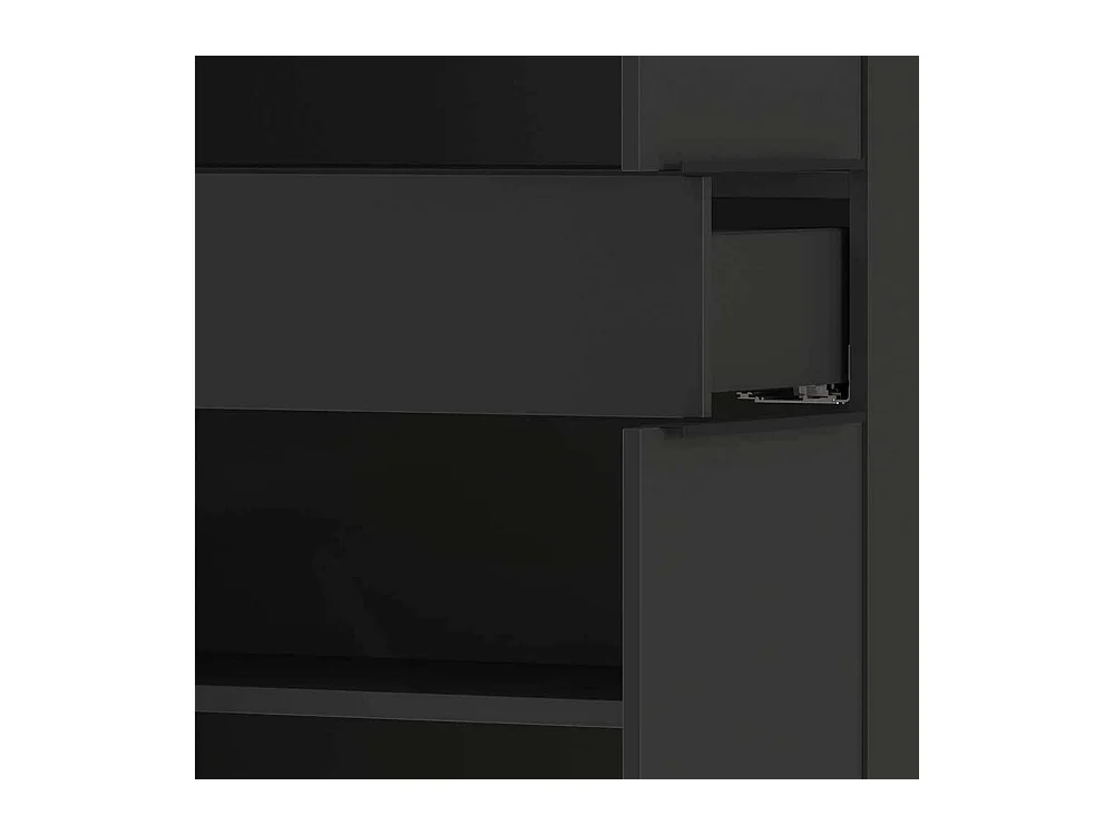 Büroschrank Officeschrank in Dunkelgrau 197 cm hoch