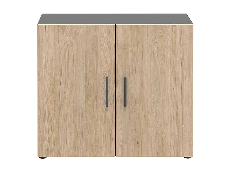 Kleiner Aktenordnerschrank 2 t�rig Hickory Holzoptik & Anthrazit