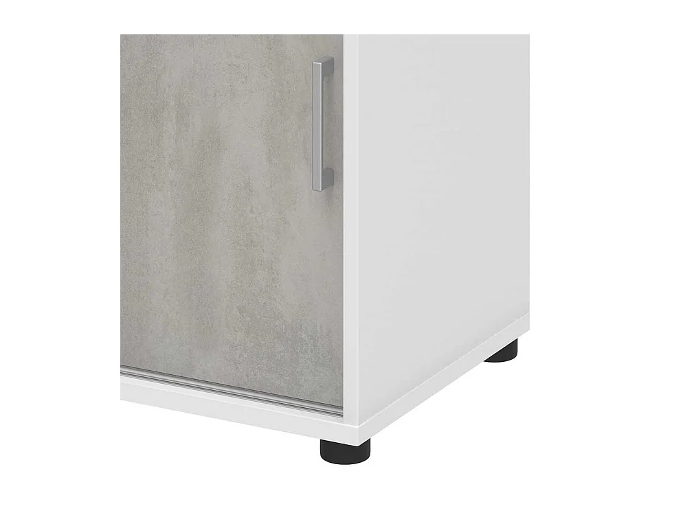 B�roschrank mit Schiebet�ren Beton Grau Wei�