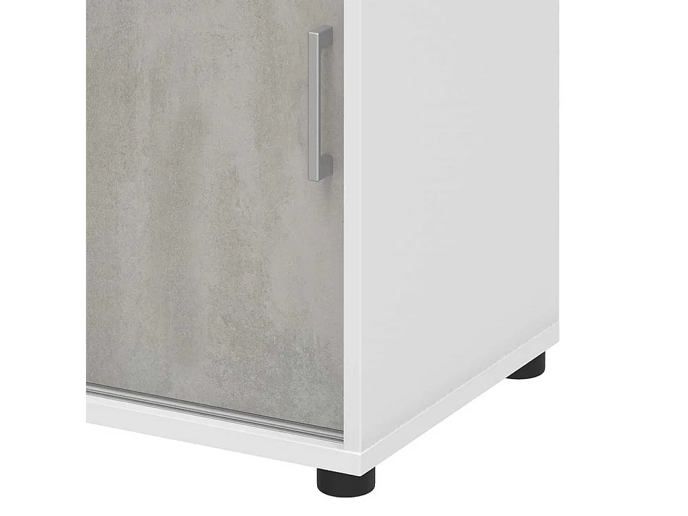 B�roschrank mit Schiebet�ren Beton Grau Wei�