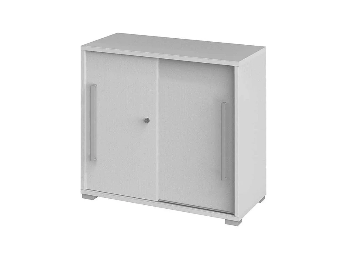 Abschlie�barer Aktenschrank in Wei� Schiebet�ren