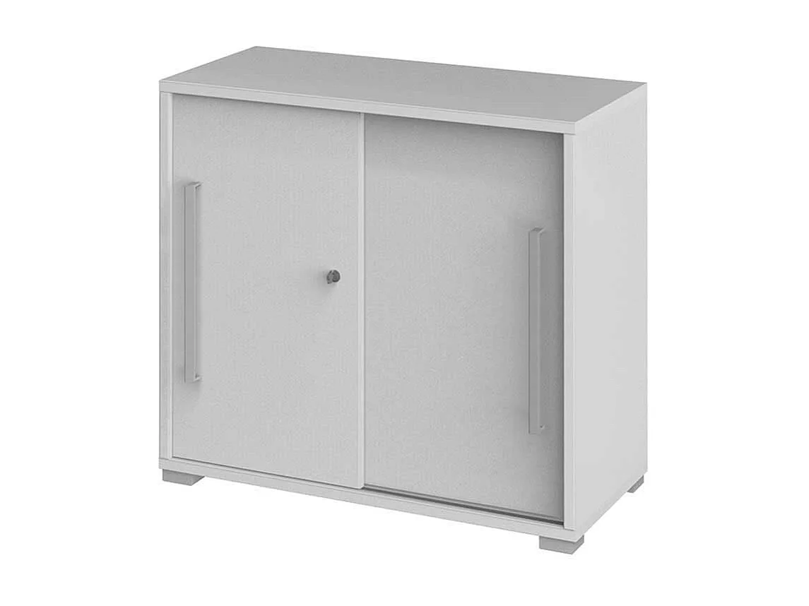 Abschlie�barer Aktenschrank in Wei� Schiebet�ren