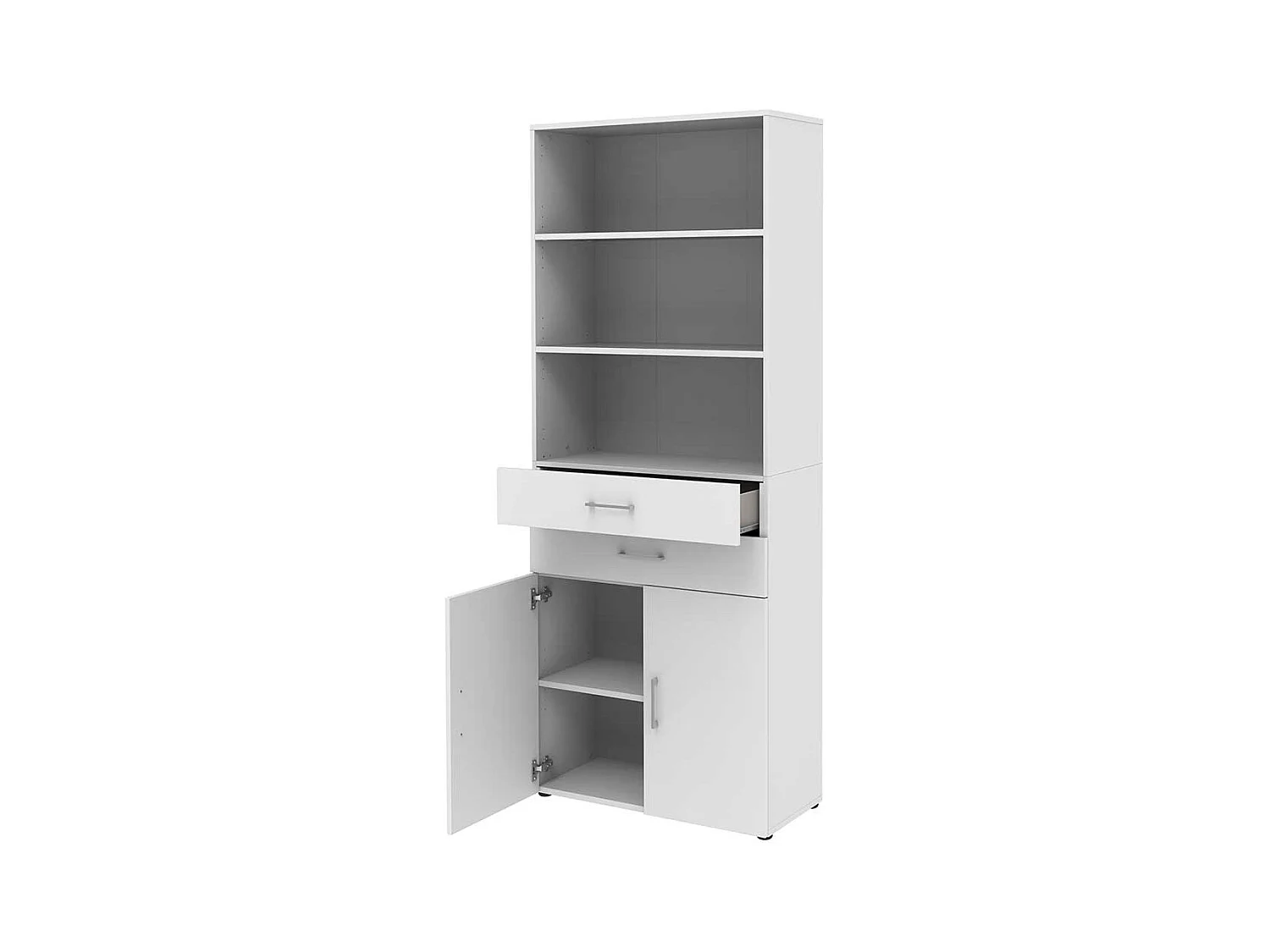 Wei�er Ordnerschrank f�r Home Office zwei Schubladen