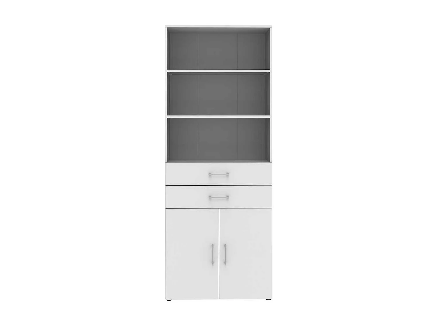 Wei�er Ordnerschrank f�r Home Office zwei Schubladen