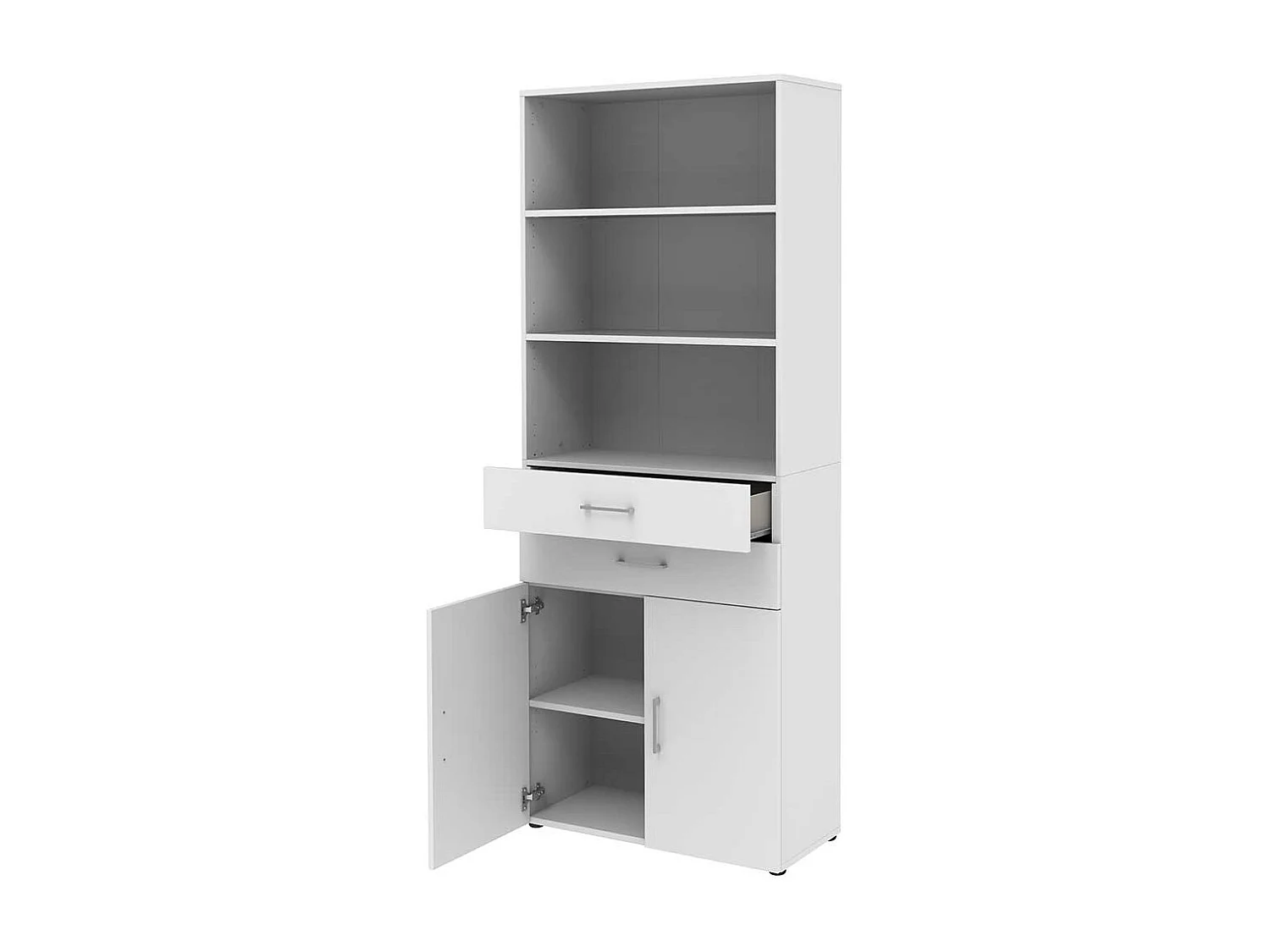 Wei�er Ordnerschrank f�r Home Office zwei Schubladen