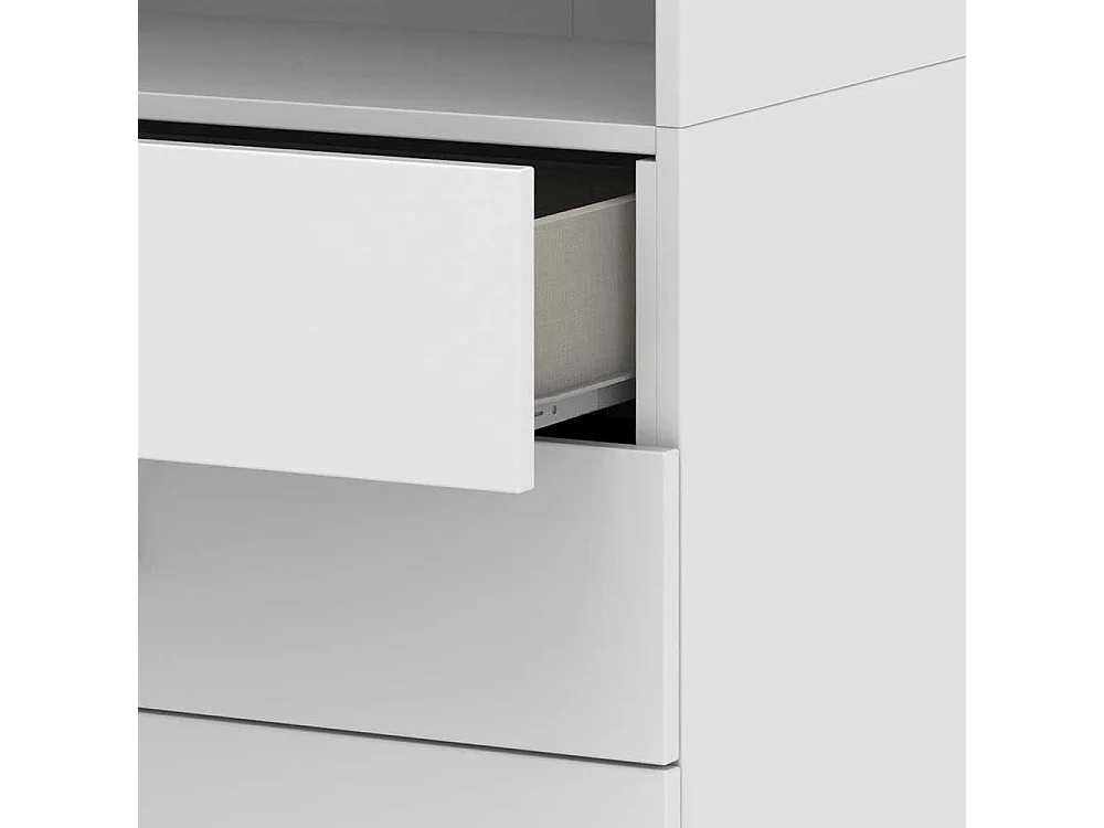 Wei�er Ordnerschrank f�r Home Office zwei Schubladen