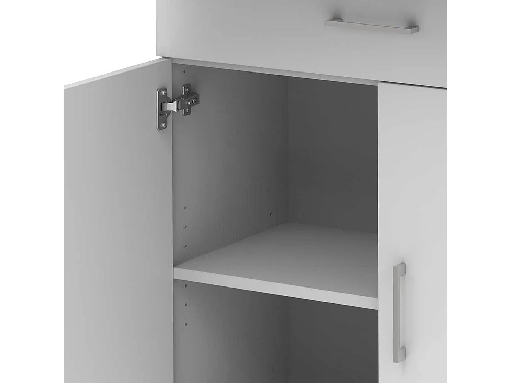 Wei�er Ordnerschrank f�r Home Office zwei Schubladen