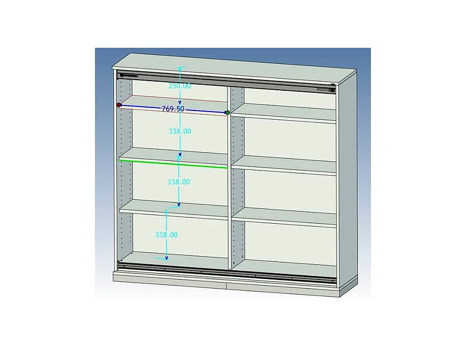 Schiebet�renschrank f�r B�ro Wei� Grau