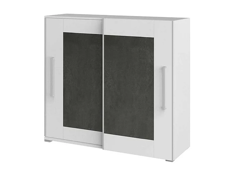 Schiebet�renschrank f�r B�ro Wei� Grau