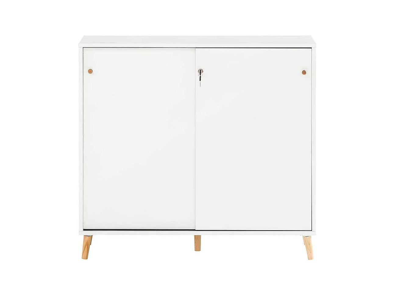 Schiebetüren Aktenschrank in Weiß und Eichefarben Made in Germany