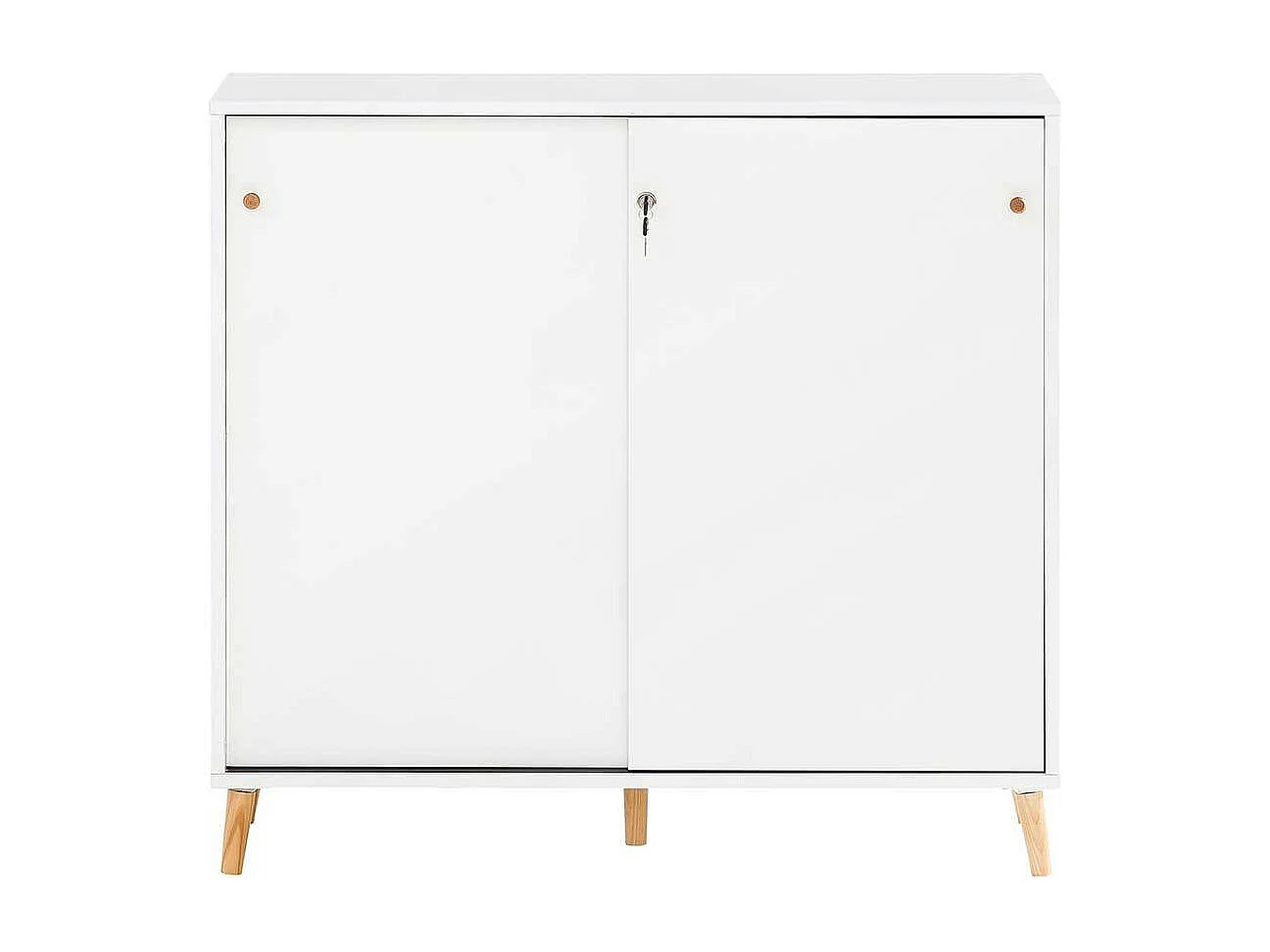 Schiebetüren Aktenschrank in Weiß und Eichefarben Made in Germany