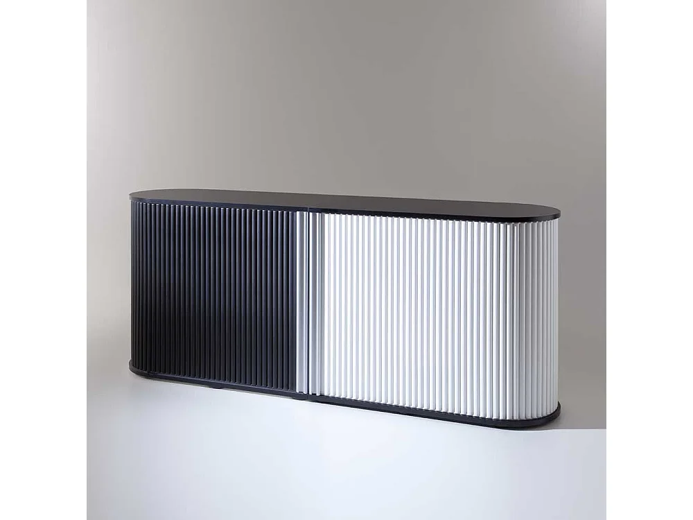 Rolladenschrank in Schwarz und Weiß Büro (zweiteilig)