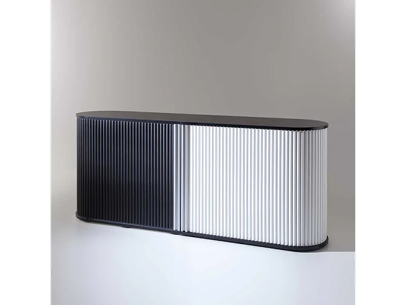 Rolladenschrank in Schwarz und Weiß Büro (zweiteilig)