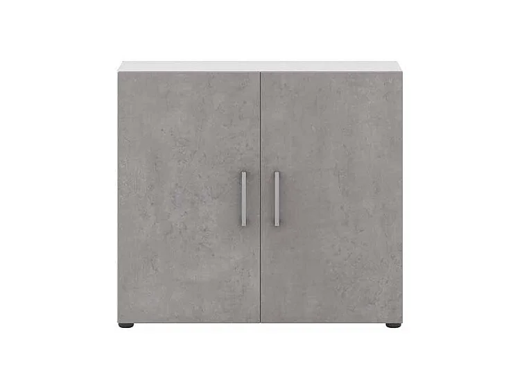 Ordnerschrank in Beton Grau Wei� 70 cm hoch