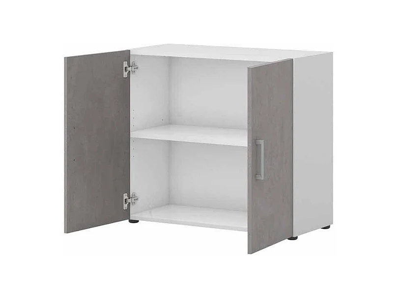 Ordnerschrank in Beton Grau Wei� 70 cm hoch