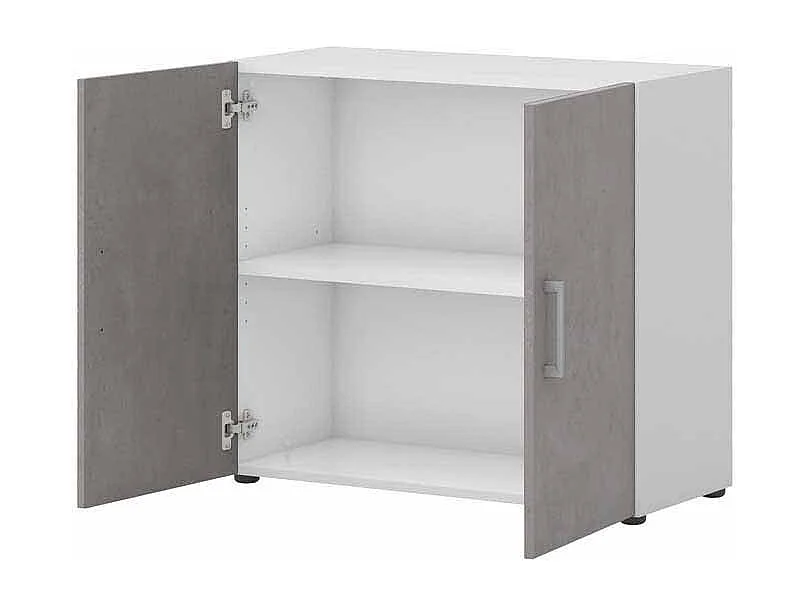 Ordnerschrank in Beton Grau Wei� 70 cm hoch