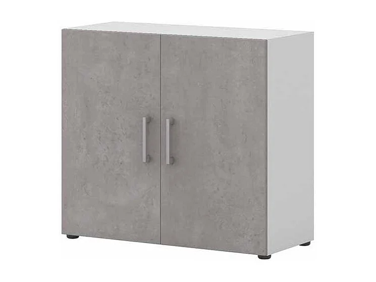 Ordnerschrank in Beton Grau Wei� 70 cm hoch