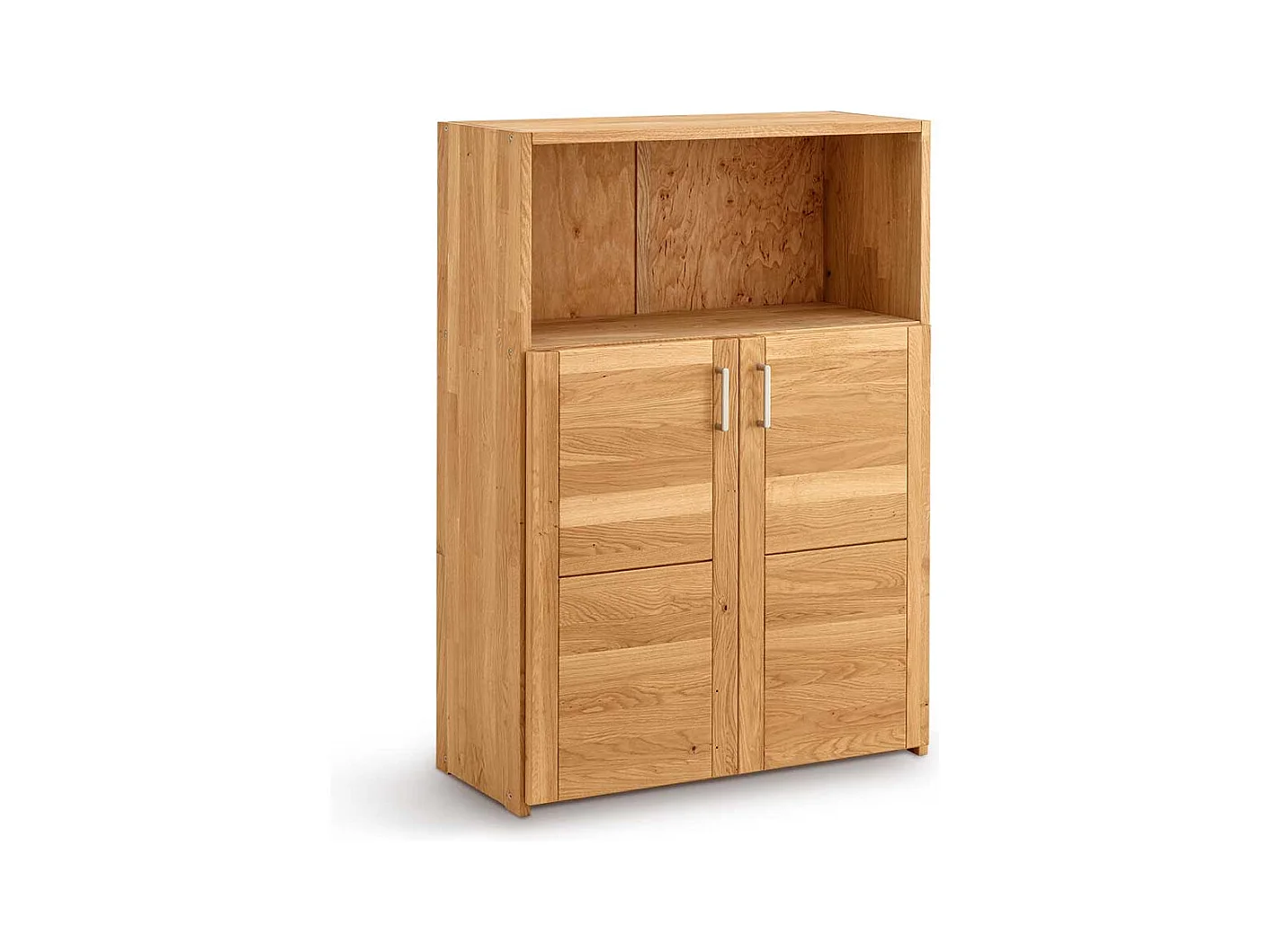 Büroschrank mit zwei Türen aus Wildeiche Massivholz 112 cm hoch