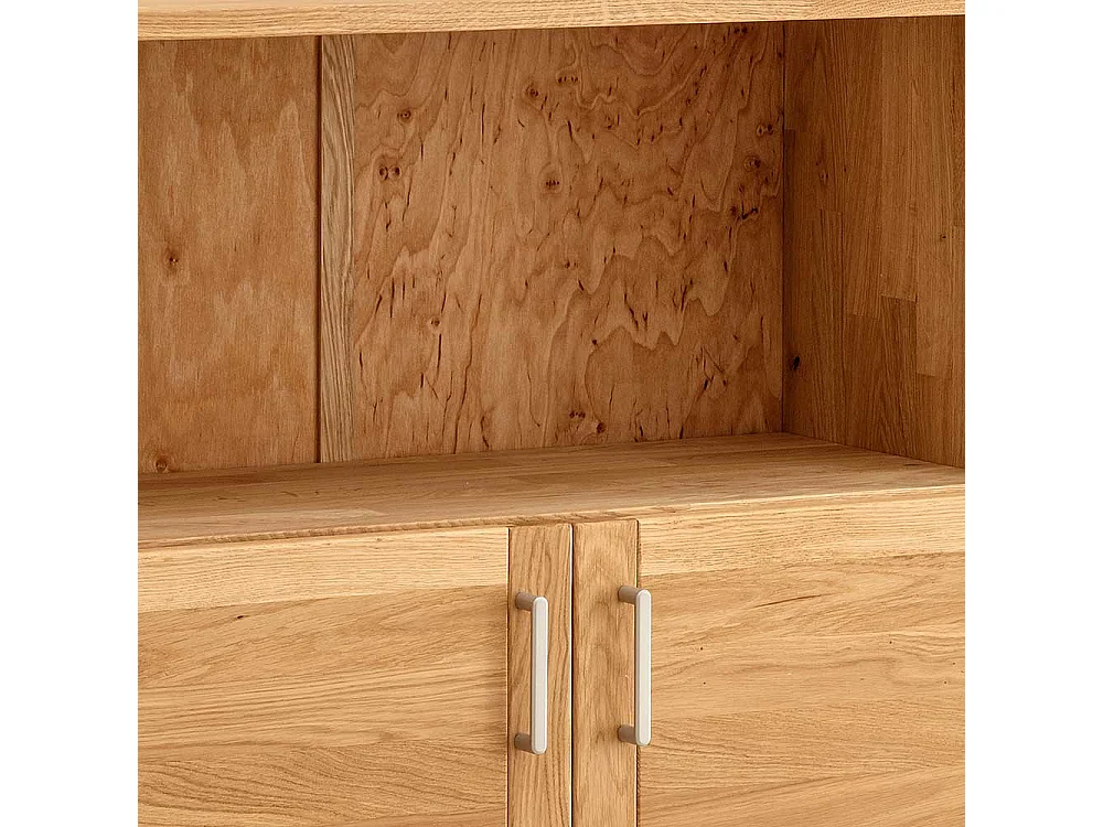 Büroschrank mit zwei Türen aus Wildeiche Massivholz 112 cm hoch