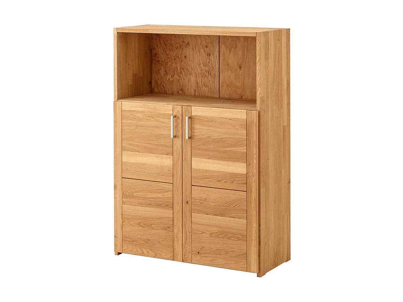 Büroschrank mit zwei Türen aus Wildeiche Massivholz 112 cm hoch