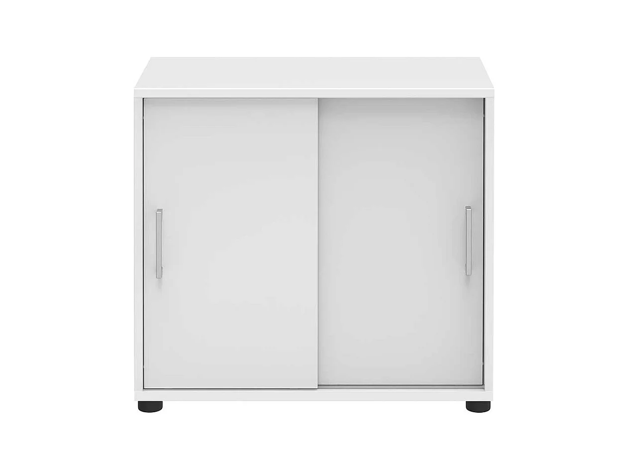 Schiebet�ren B�roschrank in Wei� 80 cm