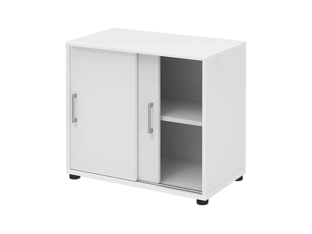 Schiebet�ren B�roschrank in Wei� 80 cm