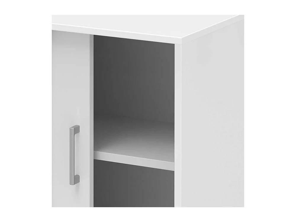 Schiebet�ren B�roschrank in Wei� 80 cm
