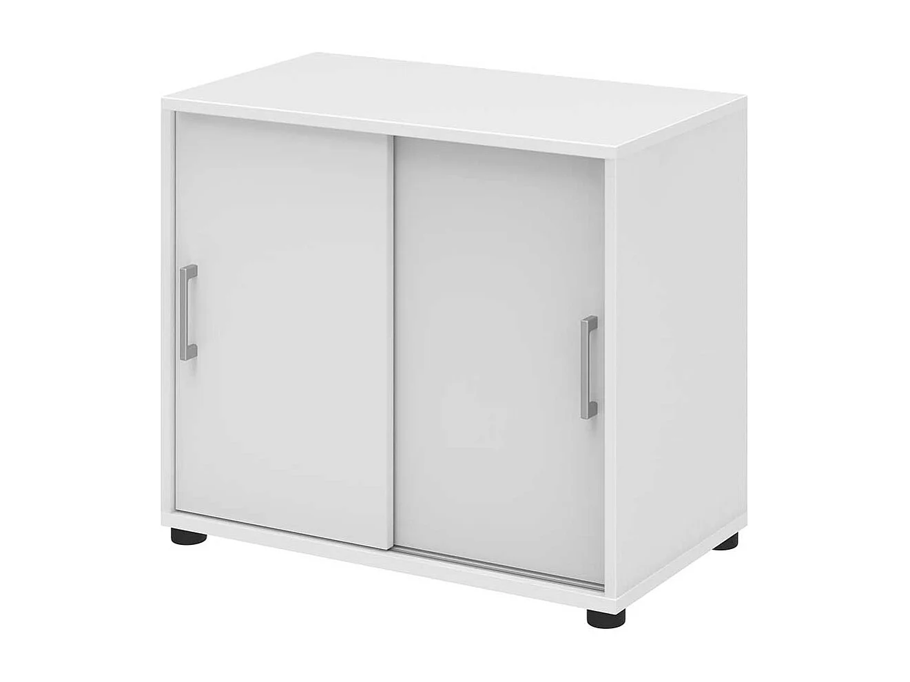 Schiebet�ren B�roschrank in Wei� 80 cm