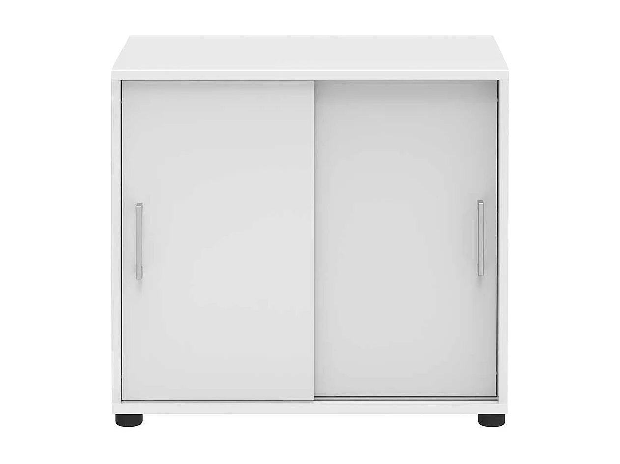 Schiebet�ren B�roschrank in Wei� 80 cm