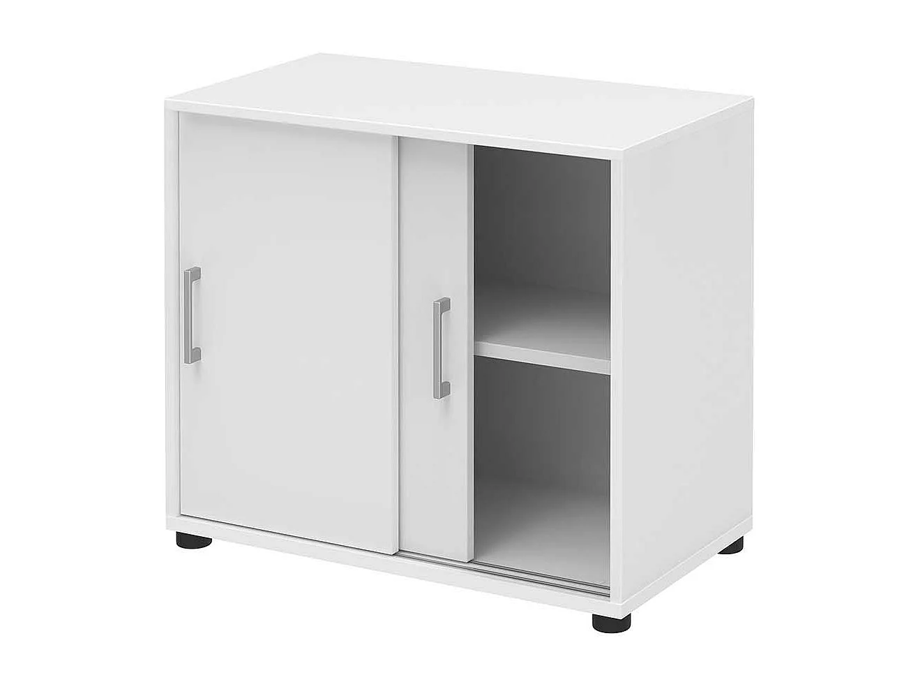 Schiebet�ren B�roschrank in Wei� 80 cm