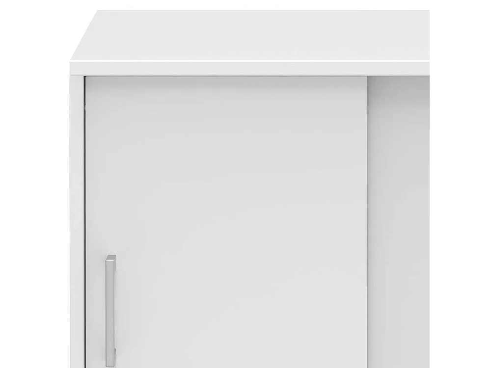 Schiebet�ren B�roschrank in Wei� 80 cm