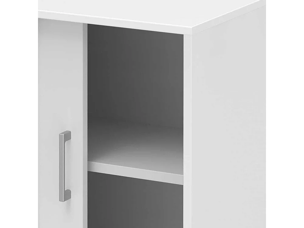 Schiebet�ren B�roschrank in Wei� 80 cm
