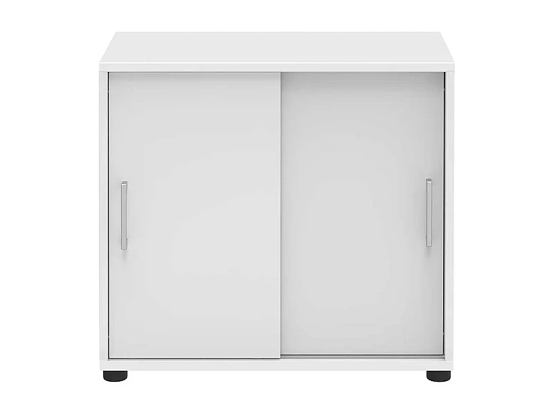 Schiebet�ren B�roschrank in Wei� 80 cm