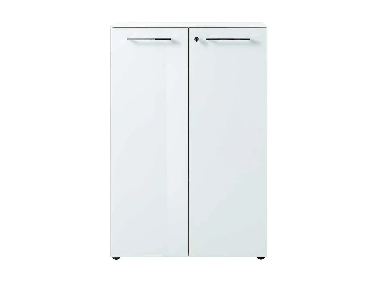 Aktenordnerschrank in Weiß mit Glas beschichtet abschließbar