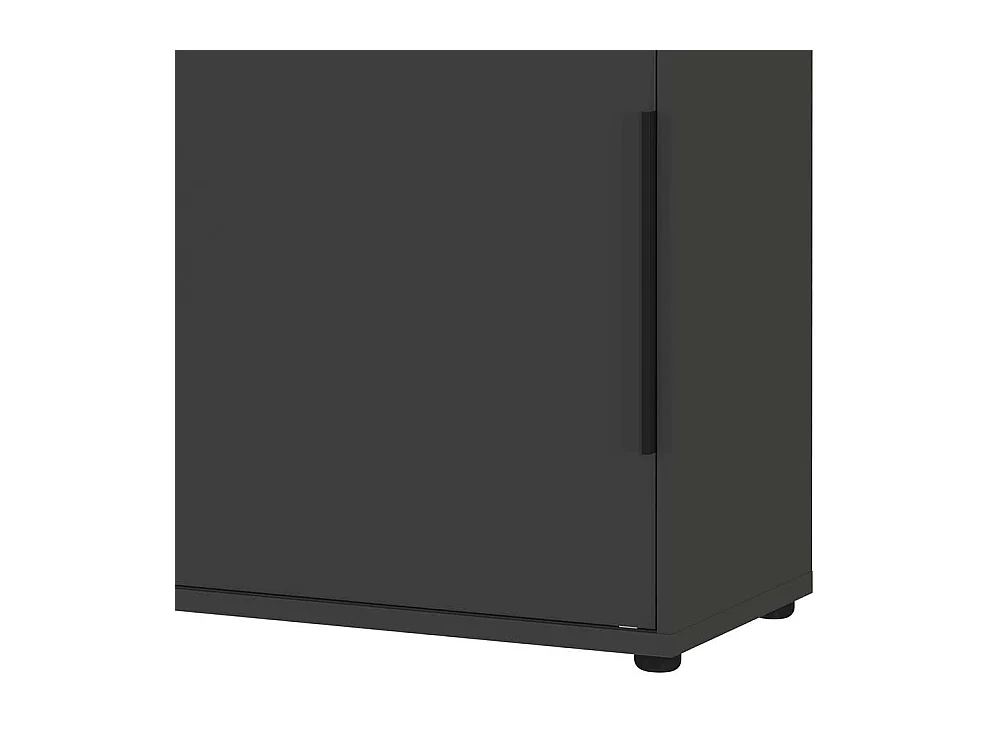 Aktenschrank Büro Sideboard in Dunkelgrau mit Schiebetüren