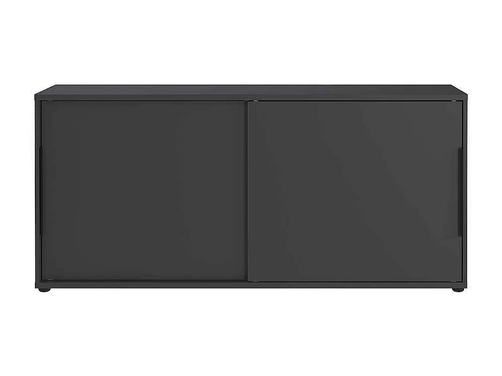Aktenschrank Büro Sideboard in Dunkelgrau mit Schiebetüren
