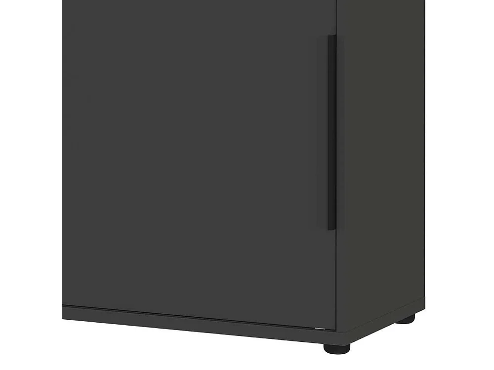 Aktenschrank Büro Sideboard in Dunkelgrau mit Schiebetüren