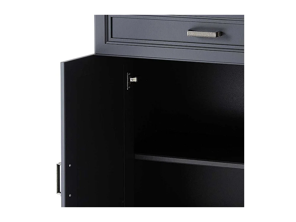 Landhaus Büroschrank in Dunkelgrau Türen und Schubladen