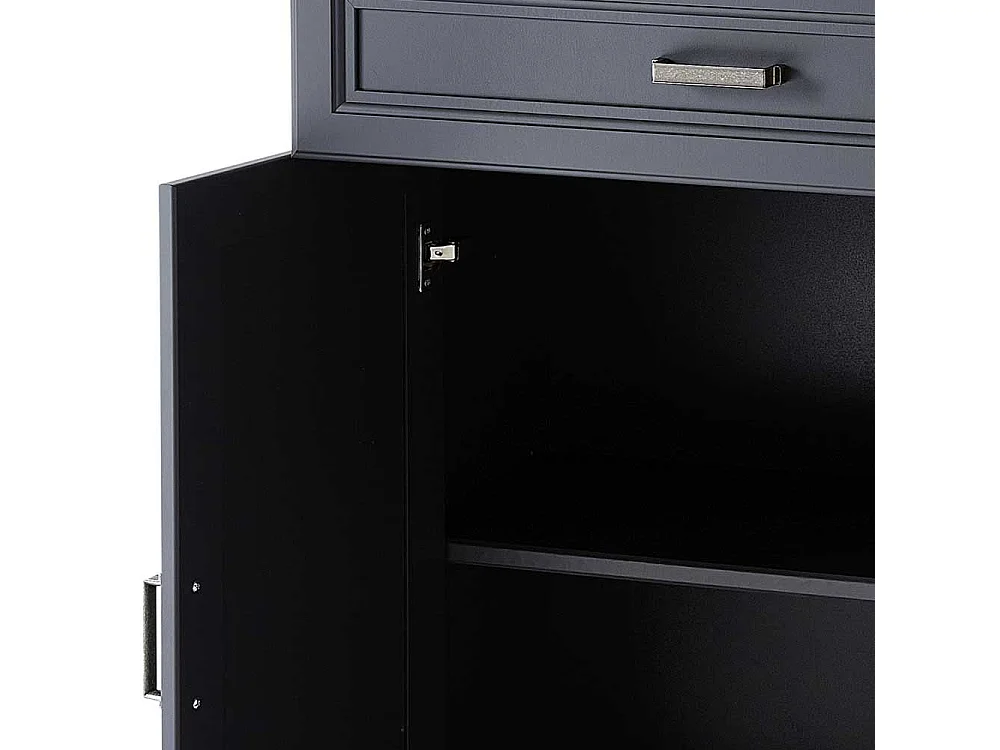 Landhaus Büroschrank in Dunkelgrau Türen und Schubladen