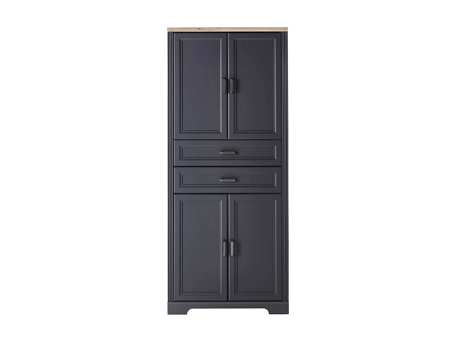 Landhaus Büroschrank in Dunkelgrau Türen und Schubladen