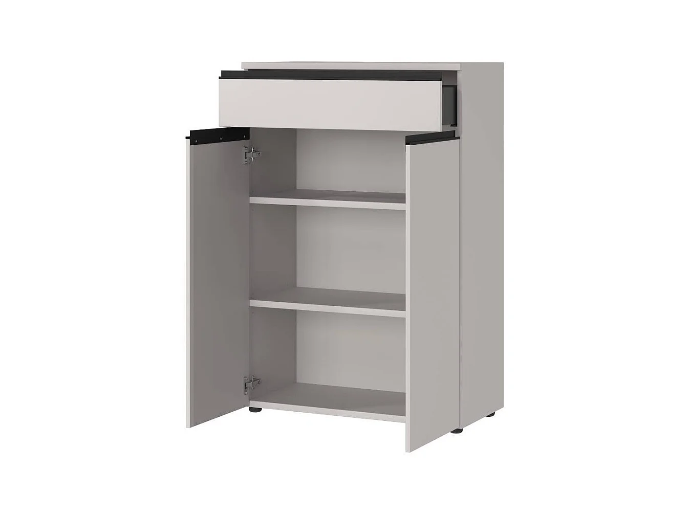 Büroschrank Officeschrank mit einer Schublade und Metallgriffen