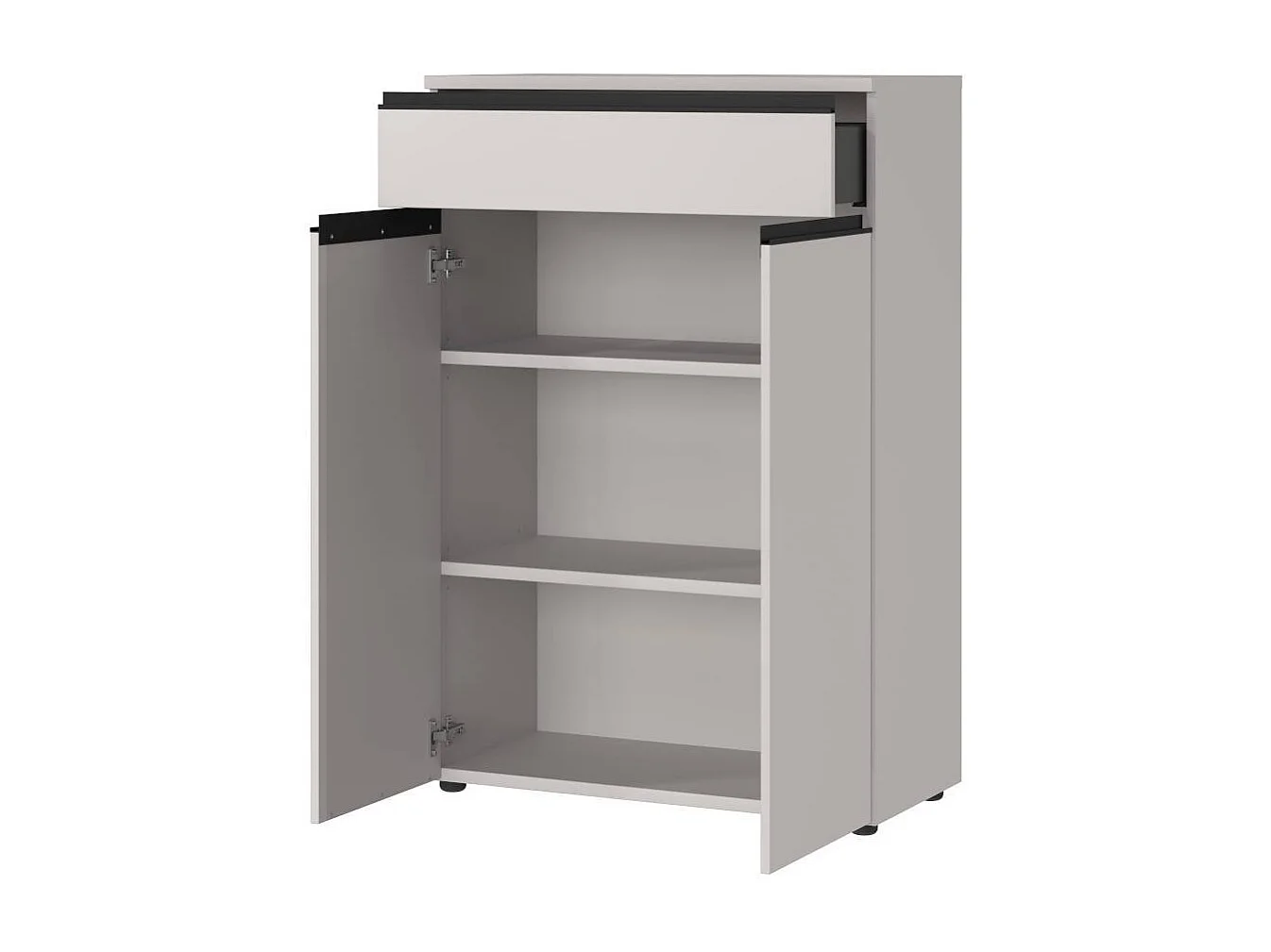 Büroschrank Officeschrank mit einer Schublade und Metallgriffen